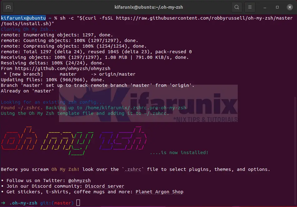 Install and Setup ZSH and Oh-My-Zsh on Ubuntu 20.04/Ubuntu 22.04 3 Install and Setup ZSH and Oh-My-Zsh on Ubuntu 20.04/Ubuntu 22.04